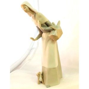 LLADRO Spain Porcelain SHEPHERDESS w DOG GIRL 10 3/4"h Figurine #1034 Glazed